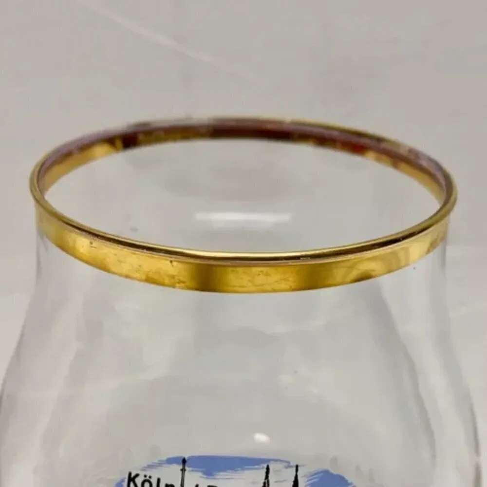 Vintage Koln/Rh. Fernseh Turm 270m City Scene Elegant Goblet Drinking Glass‎ EUC